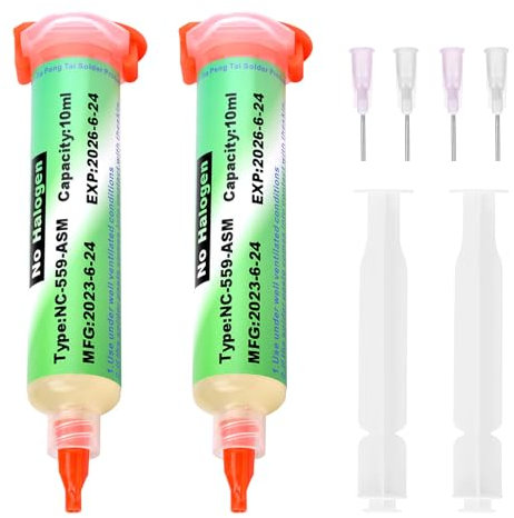 2 Stück Flussmittel Löten 20ml, Flussmittel Löten Solder Paste Flux SMD Elektronik Lötflussmittel Lötpaste Fett-Flussmittelpaste Lötfett Flussmittel Pasten Für BGA Reflow, CPU/PCB/SMD/IC Lötzinn