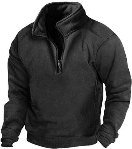 Pull en polaire pour homme | Sweat-shirt militaire à demi-fermeture éclair | Vestes tactiques en polaire pour l'extérieur, pull de combat en plein air, sweatshirts de sport coupe-vent à col polo à