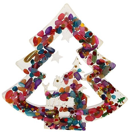 Anneome Mini Kristall Weihnachtsbaum Aus Kunstharz Dekorativer Tischbaum Für Weihnachtsfeier Kleiner Geschmückter Baum Mit Kristall-Details Für Party-Ornament