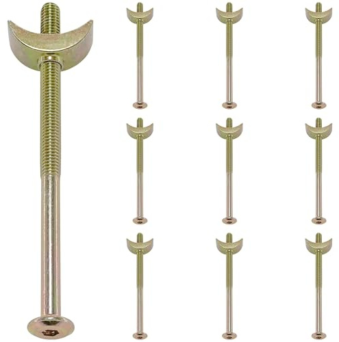 10 Sets of Furniture Connecting Bolts with Half Moon Luna Washers,M6 Furniture Connectors Fasteners (100mm)