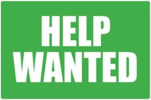 Help Wanted Full Color Business Retail Counter Informational Sign |Plastic |Single-sided |12w x 8h