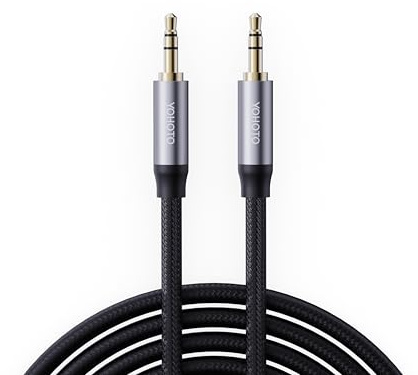 YOHOTO (4FT) AUX3.5mm Audio Cable Nylon Braided Aux Cord Male to Male Stereo Hi-Fi Sound Auxiliary Audio Cable for Headphones Car Home Stereos Speakers Tablets iPhone iPad iPod Echo More