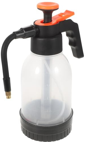 Warmhm Bouteille de Jardin à Pression Manuelle 1.2l en Plastique Noir pour Arrosage Facile et Confortable à Domicile et Jardin