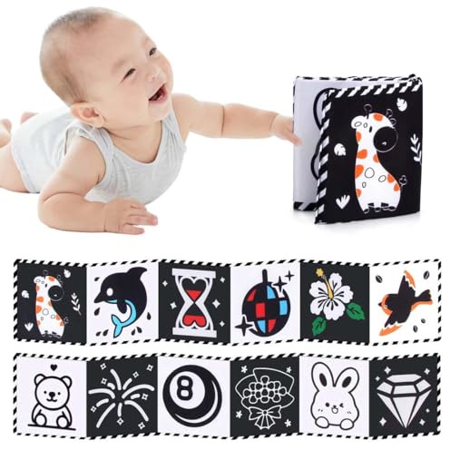 Tela para cuna, libro educativo para la primera infancia, para juegos de recién nacidos de 0 a 3 meses, plegable y lavable, regalo de nacimiento.