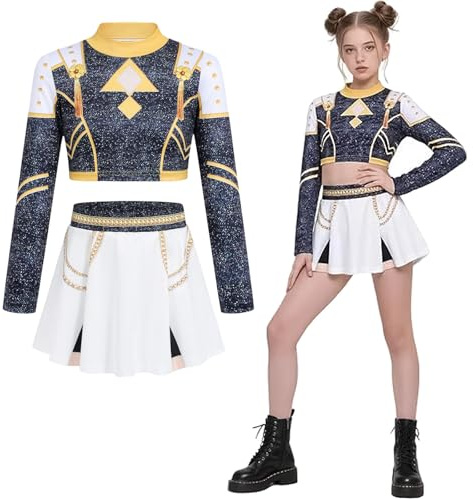 AYIMEIS Fille Zoe Cosplay Costume Complete Déguisement Anime Démon Chasseurs Costume Girl Group Zoe Uniforme Noir Noël Halloween Carnaval Fête Performance Fancy Dress Enfant Taille 100-160