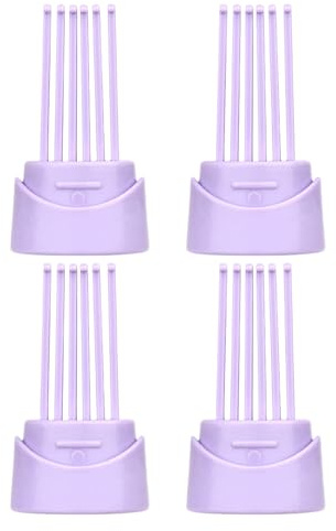 Herramienta de Limpieza de Cepillos Cabello 4 Piezas | Abs Púrpura, Uso en Salón y Hogar, Formato Mini Ligero, Set para Mujeres
