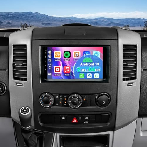 2+64G Android 13 Autoradio Stereo per Mercedes-Benz Sprinter 2006–2017 con Carplay Android Auto, 9 pollici Touch Screen Radio Lettore Multimediale con navigazione GPS SWC Mirror Link FM RDS DAB+
