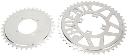 ChuyTrading Set di 410 ruote dentate per catena, ruota dentata posteriore in acciaio per scooter fai-da-te, biciclette da spiaggia e motocicli; resistente ruota a disco con motivo a fiore per