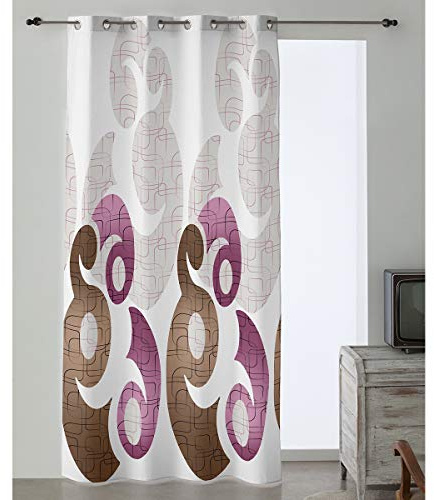 Camatex Lanovenanube - Cortina confeccionada con ollaos Ines 140x260 cm - Color mlava