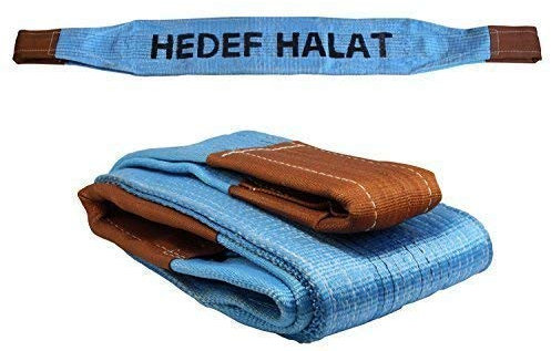 8 Tonnen Tragfähigkeit 3 Meter Länge Hebegurt Rundschlinge Hebeband Bergegurt aus Polyster mit Endschlaufen für Kran, Abschleppen Blau