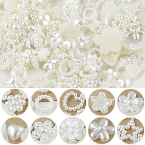 witgift 100 Stück gemischte Perlen, dekorative Imitationen, Herzverzierungen, Tischdekoration, Konfetti, Blumen, Hochzeitsdekoration, Sterne für Hochzeitskarte