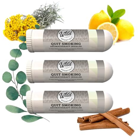 Wild Essentials Quit Smoking Aromatherapy Inhaler, 100% Natural Essential Oil Stop Smoking Stick, USA Made, 3-Pack