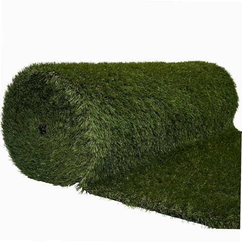 Werkapro Gazon Artificiel, épaisseur 4 cm 1 x 10 mètres Soit: 10m2, Vert | Bambou, résistant aux intempéries, traité anti-UV, perméable, polyvalent, usage jardin et terrasse, balcon, facile à nettoyer