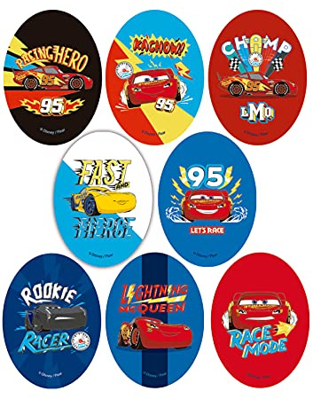 8 toppe per ginocchiera per bambini serigrafate da stirare sui vestiti. Applicazioni termoadesive per riparare e decorare pantaloni, giacche, maglioni, zaini (Cars)