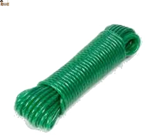 BricoLoco.com Cuerda tendedero Forrada. para Tender Ropa en el Exterior o Interior. Tendedero de poleas, persiana, toldos. Polietileno Revestido. Ø 5 mm. (50, Verde)