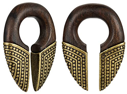 KOOBODY 2 STÜCKE Holz Ohr baumeln Gewicht Plugs Tunnel Expander Messgeräte Bahre Ohrringe Messgerät 5/8(16mm)