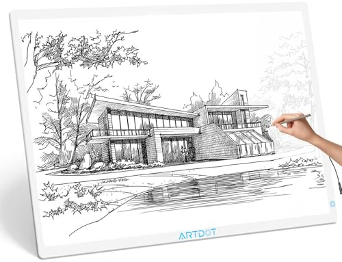 ARTDOT A1 Regolazione Della Luminosità a 3 Livelli Tavolo da Disegno Diamante per Diamond Painting Adatto per Pittura a Diamante, Schizzi e Pittura