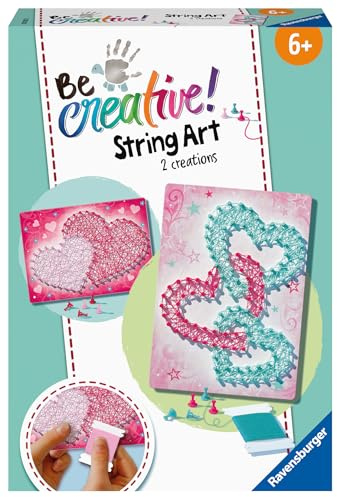 Ravensburger 18242 BeCreative String Art Herz - Kreative Fadenbilder mit liebevollen Herzen, für Kinder ab 6 Jahren
