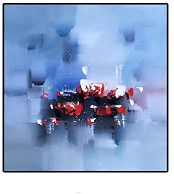 LCDIUDIU Handgemalte Acrylbilder, Kreative Blaue Textur Farbanpassung Minimalistische Moderne Abstrakte Kunstwerke Rahmenlose Handgemalte Ölgemälde Auf Leinwand Wandkunst Für Wohnzimmer Sch