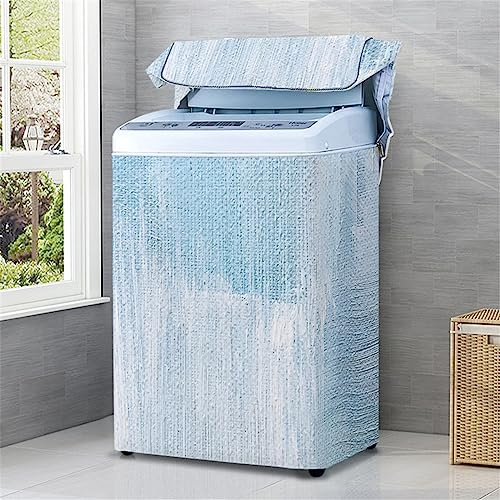 Odot Colorful Washing Machine Cover Top Load Waterproof Dustproof Washer Machine Dryer Protector Sunscreen Washer Dryer Cover for Most Top Load Washer Dryer (XXL capacity 12.5kg,Light blue)