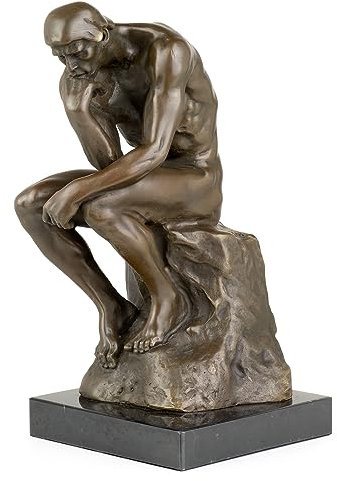 Moritz bronsfigur tänkare efter Rodin höjd 22 cm 2,85 kg skulptur staty antik stil historisk dekoration vintage