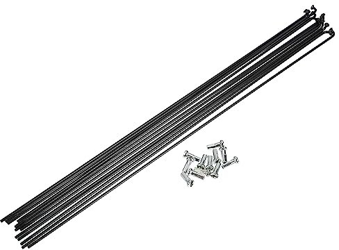 QUARKZMAN 12 Uds 14g J Bend 282mm Radios con Cabecillas para Bicicleta, Negro