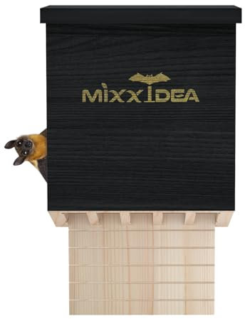 MIXXIDEA Fledermaushaus, Fledermausbox, Doppelkammer, für den Außenbereich, Kinderzimmer, Fledermausunterstand, große Fledermausbox, handgefertigt aus Zedernholz, einfach für Fledermäuse zu landen und