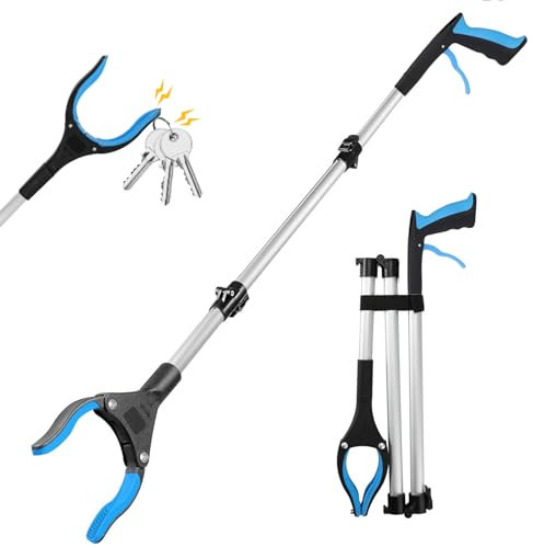 GothicBride Faltbare Greifer für Senioren 109 cm lang Allzweckgreifer 360° Drehbarer Kopf Müllzange Greifzange mit Magnetspitzen für die Müllabfuhr, Armverlängerung