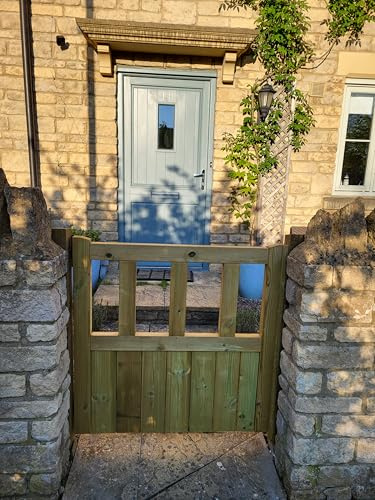 Wooden Garden Gate Pedestrian Gate Wooden Pressure Treated 3ft 90cm (90cm High x 75cm Wide x 5cm Deep)