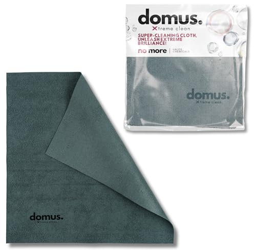Domus - 4pz Magico Panno per Vetri, Casa, Auto - Asciugatura Senza Aloni - Microfibra 37x37cm