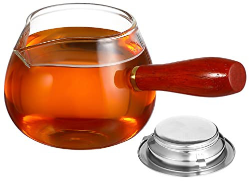 ABOOFAN Glass Tea Wood Handle Tea Dispenser Cup and Teaware Accessory for Home Office Use for Serving Hot Beverages
