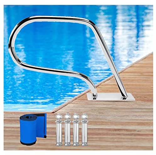 LaYiQimn Pool Rail Pool Handrails 22X30 inch Pool Rail 250Lbs Load Capacity Rustproof Pool Handrail Humanized Swimming Pool Handrail with Blue Grip Cover & Screws
