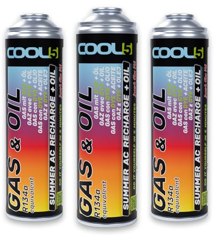 Cool5 réfrigérant de Remplacement r134a pour climatisation Automobile - 3 boîtes 2en1, 290g