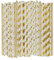 Pailles en papier, pailles en papier colorées, pailles à boire en papier biodégradable, pour fêtes, mariages et occasions, pailles de fête (paquet de 200 dorés)