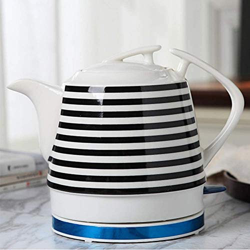 USMCPQVXN Bollitore Elettrico 1L Bollitore Elettrico Ceramica Classico Vintage Teiera Acqua Gratuita Veloce, Base Rimovibile, Bollitura Dryion- 1000W/B/B