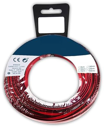 Bobina di cavo parallelo 2x0,75 mm in rosso e nero, ideale per l'audio. Offre 20 metri di flessibilità e qualità, perfetto per progetti audio.