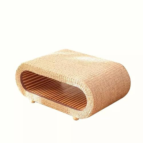 GODFSAHG Kleiner Mitteltisch, moderner ovaler Mitteltisch für das Wohnzimmer, ovaler Teetisch als Akzentmöbel, sorgfältig poliert und sorgfältig gespleißt, für Wohnzimmer/Wohnung/Bauernhaus