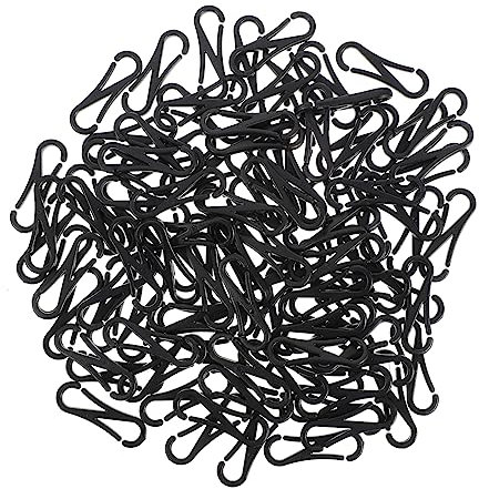 UPKOCH 100pezzi Ganci per Cordini in Plastica Ecologica Fibbia Forma Neri Accessori per Ganci per Cordini Fornitura per
