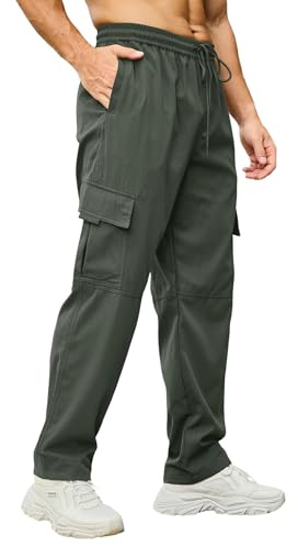 CTU Pantaloni da lavoro cargo da uomo, alla moda, casual, leggeri, elasticizzati, in vita, da uomo, M-4XL