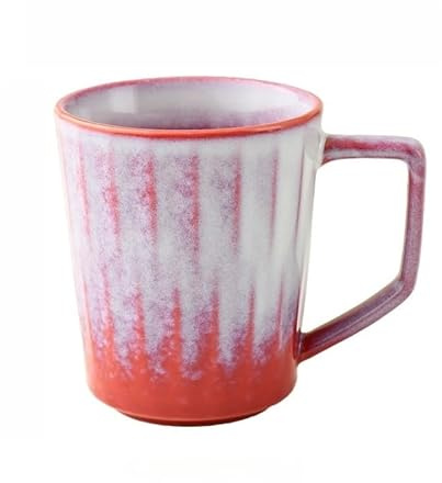 MACHUMA 420ML Kiln-Transformierte Keramiktasse | Mikrowellenfest für Tee, Kaffee & täglichen Gebrauch (Farbübergang Rosa)