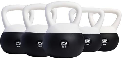 Kettlebell Set 2 kg, 4 kg, 6 kg, 8 kg & 10 kg – Soft Neopren Hanteln für Krafttraining, Functional Fitness & Home Gym – Stoßfest, Bodenschonend – Gym Masters