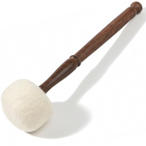 Tibetischer Gong Schlägel Klangschale Schlagzeug Stick Zubehör 11,8 Zoll Handgemachte Holz Fleece Striker Rod Wolle Werkzeuge für Gongs Große Schalen Sound Meditation Yoga Musikinstrumente