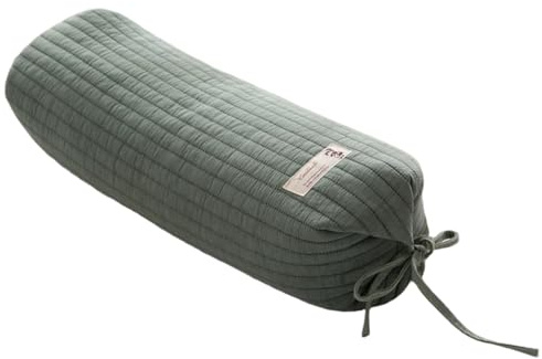 Hbbgdiy Buckwheat Neck Pillow 21 Inch Organic Breathable Cylindrical Pillow with Removable Washable Cover for Sleeping, Cervical Support and Relaxation