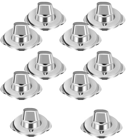 Generico Set 10 Bottoni Automatici in Metallo per Tela Viti in Acciaio Inox, Occhielli e Perni Girevoli per Fissaggio Marino di Barche a Vela, Camper e Tende da Esterno Resistente