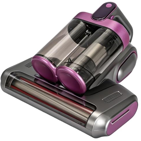 UV Mattress Vacuum Cleaner,4 in 1 Handheld Bed Vacuum with 14kPa Strong Suction,8000RPM,UV-C Light Sterilization,Multiple Filtration,0.6L Dust Cup & 500W,Ideal for Mattress,Sofa,Carpet & Mite (Purple)