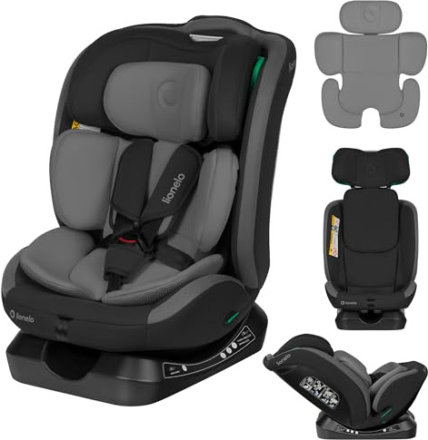 Lionelo Aart i-Size Silla de coche, 40-150 cm, R129 | Montaje con cinturón del coche, reposacabezas e inclinación regulables, reductor y apoyo lumbar