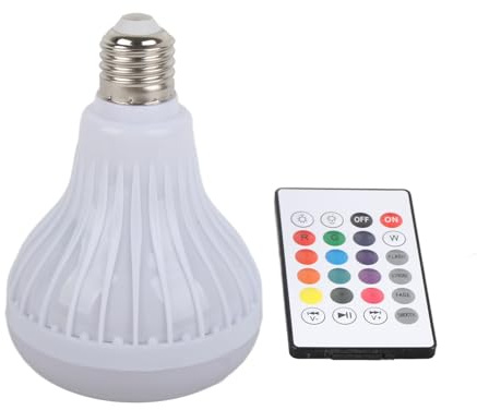 POENVFPO Lampadina Musicale Bluetooth RGBW Altoparlante LED con Telecomando per Ristoranti e Soggiorni E26 12W