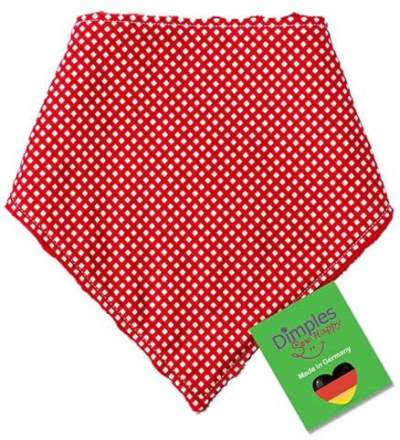 Dimples Hundehalstuch - Rot Weiß Kariert Tracht Oktoberfest - Halstuch für kleine mittlere und Grosse Hunde Welpen und Katzen - Hunde Besitzer Geschenk Wiesn - Handgemachtes Accessoire 45cm