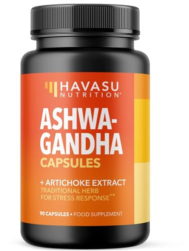 Ashwagandha High Strength 1000mg | Stress and Mood Support for Men and Women | Herbal Supplement Ashwagandha Complex with Artichoke Extract | Third-Party Tested, Non-GMO & Gluten Free | 90 Capsules