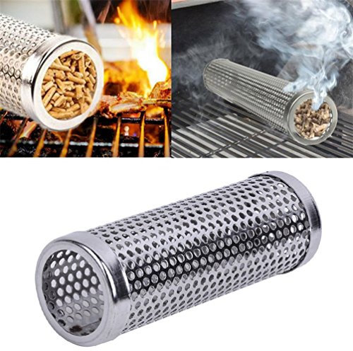 Albeey Räucherbox Smoker Box Smoker Tube, Edelstahl BBQ Räucherröhre für einen unverwechselbar rauchigen Geschmack